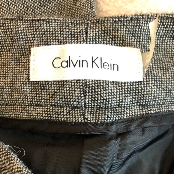 CALVIN KLEIN Pants Women's Size 10 Black White Wool Blend Tweed Classic Fit - Picture 9 of 16